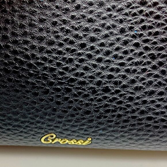 Crossi Bow Black Pebbled Crossbody/Hamdbag - Picture 3 of 10
